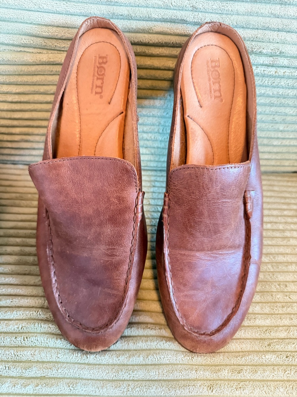 Born Women's Brown Leather Slip-On Mules